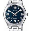 Casio Casio MTP-1310PD-2B  MTP-1310PD-2B кварцевые мужские часы  синий циферблат, браслет нержавеющая сталь — вид спереди