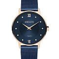 Amalys Amalys Baker AMW-181  AMW-181 кварцевые женские часы синий циферблат, браслет нержавеющая сталь с pvd-покрытием — вид спереди