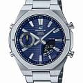 Casio Casio Edifice ECB-S10D-2A ECB ECB-S10D-2A кварцевые мужские часы синий циферблат, браслет нержавеющая сталь — вид спереди
