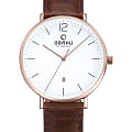 Obaku Obaku V181GDVWRN  V181GDVWRN кварцевые мужские часы белый циферблат, браслет кожаный — вид спереди