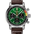 Breitling Breitling Top Time B01 Ford Mustang AB01762A1L1X1  AB01762A1L1X1 механические мужские часы зеленый циферблат, браслет кожаный — вид спереди