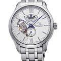 Orient Orient RE-AV0B01S00B  RE-AV0B01S00B механические мужские часы серебристый циферблат, браслет нержавеющая сталь — вид спереди