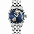 Hamilton Hamilton Jazzmaster Open Heart Auto H32215141  H32215141 механические женские часы  синий циферблат, браслет нержавеющая сталь — вид спереди