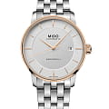 Mido Mido Baroncelli Signature Gent M037.407.21.031.00  M0374072103100 механические мужские часы белый циферблат, браслет нержавеющая сталь — вид спереди