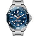 TAG Heuer TAG Heuer Aquaracer Professional 300 Date WBP5111.BA0013  WBP5111.BA0013 механические мужские часы синий циферблат, браслет нержавеющая сталь — вид спереди