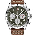 Breitling Breitling Classic Avi Chronograph 42 Curtiss Warhawk A233802A1L1X1  A233802A1L1X1 механические мужские часы зеленый циферблат, браслет кожаный — вид спереди