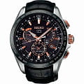 Seiko Seiko Astron GPS Solar SSE061J1  SSE061J1  мужские часы черный циферблат, браслет кожаный — вид спереди