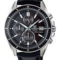 Casio Casio Edifice EFS-S510L-1A EFS EFS-S510L-1A кварцевые мужские часы черный циферблат, браслет кожаный — вид спереди