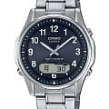 Casio CASIO WAVE CEPTOR LCW-M100TSE-1A2  LCW-M100TSE-1A2ER кварцевые мужские часы серый циферблат, браслет титановый — вид спереди
